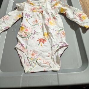 Carter's Floral Long Sleeve Bodysuit - White, Pink, Yellow, Purple